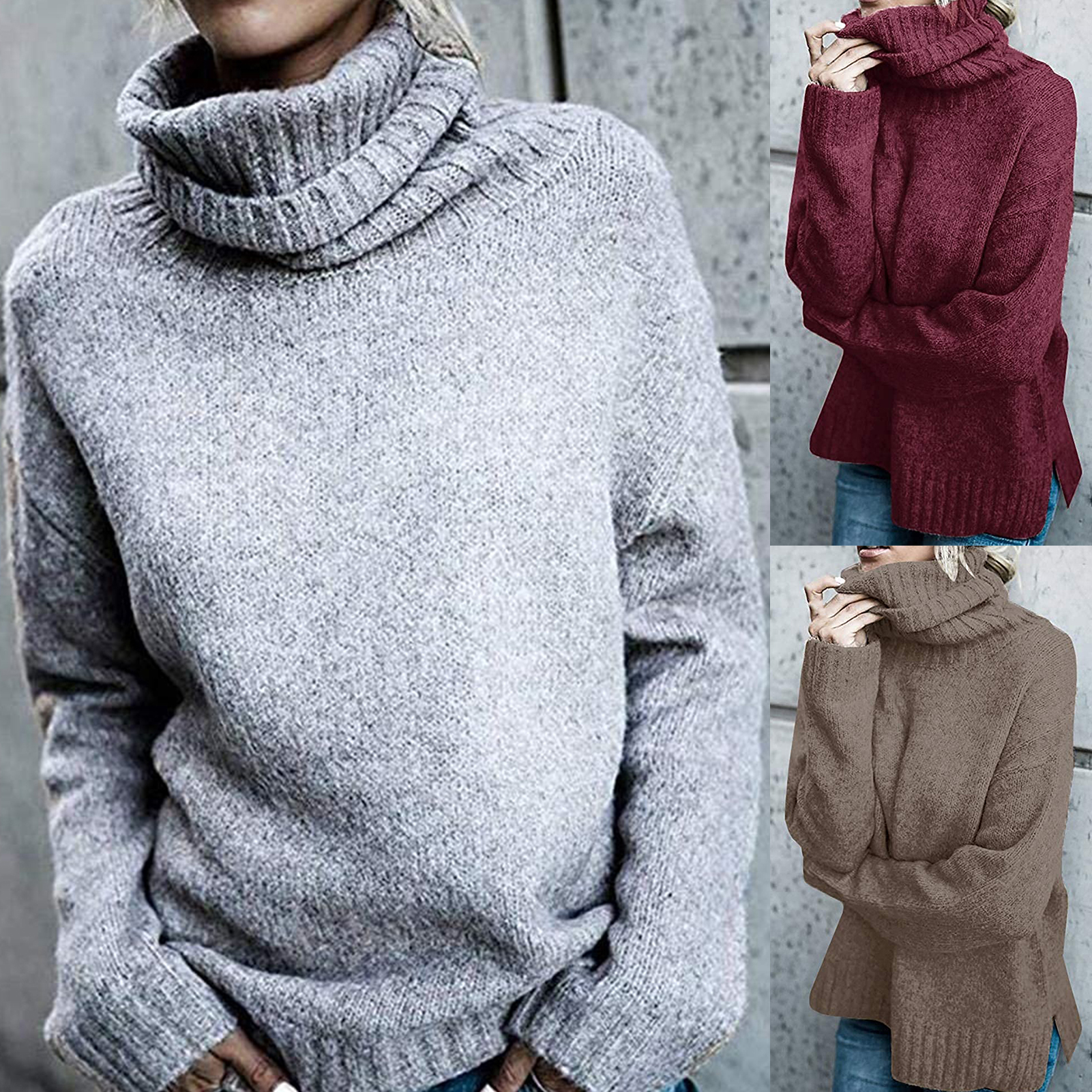 Female Sweater Soft Casual Turtleneck 