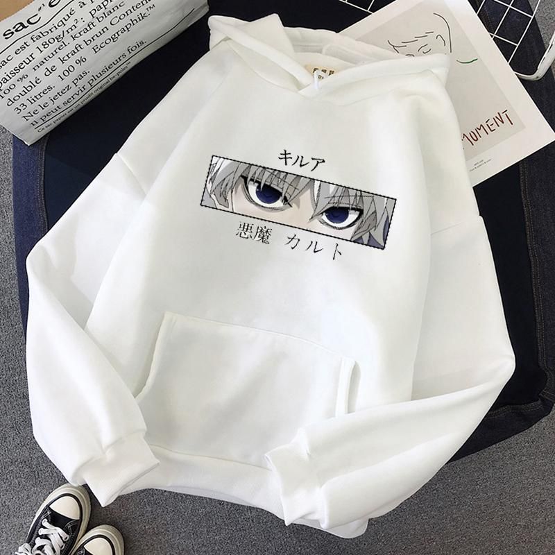 Mens Hoodies Hunter X Hunter Men Women Pullovers Hoodies Killua Zoldyck Devil Eye Print Anime Hoody Streetwear