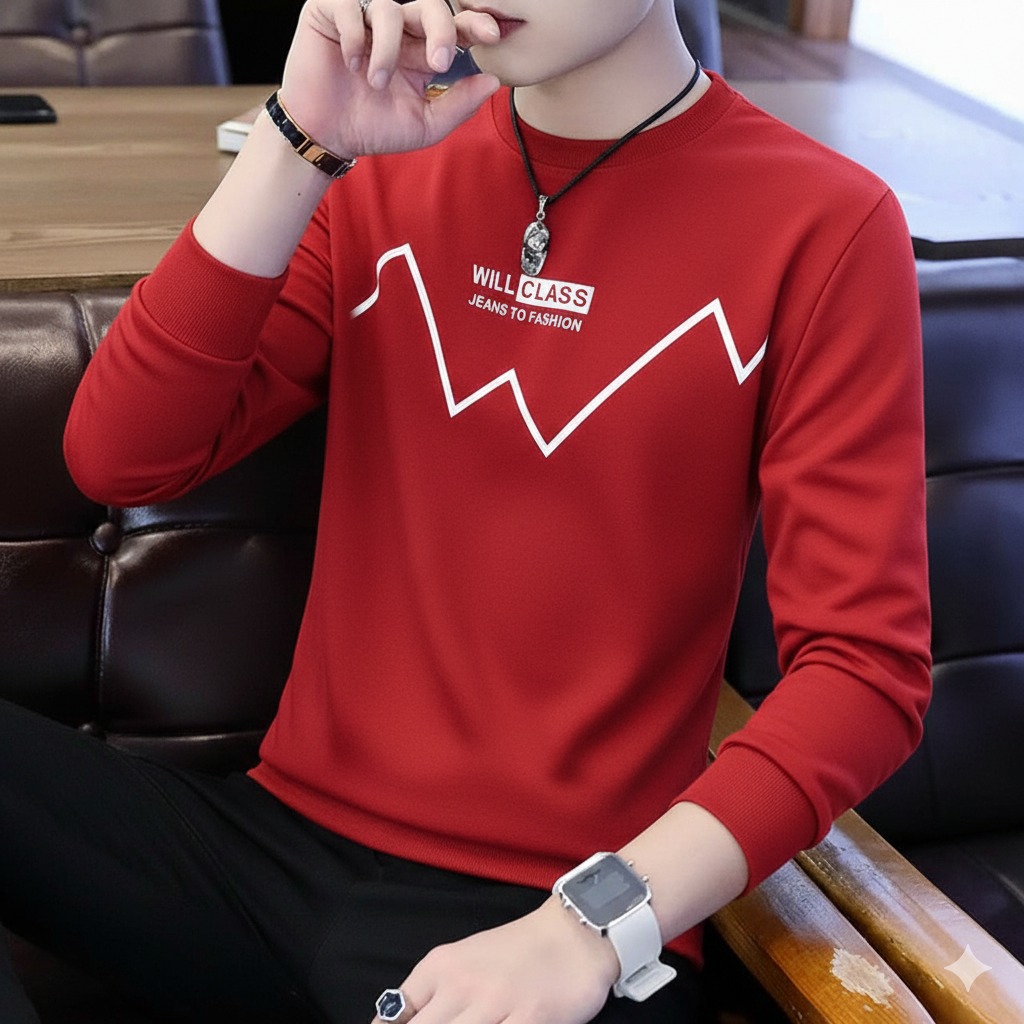 [2026 Collection] Premium Black Full Sleeve T-Shirt for Men & Boys – Trending 'Electricity Volt' Lightning Bolt Printed Design – All-Season Breathable Cotton – New Arrival #1 Rank