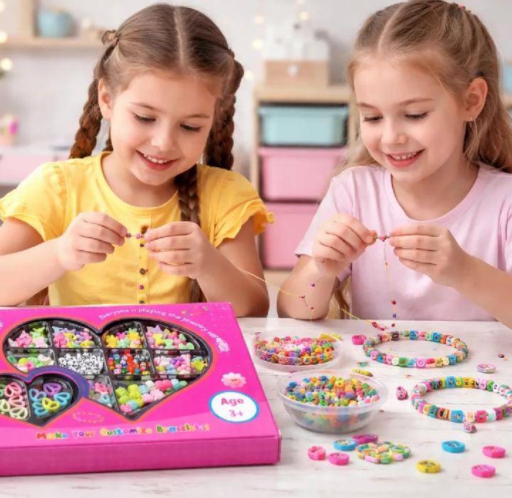 DIY Friendship Bracelet Making Kit for Girls | Jewelry Making Set with Colorful Beads, Charms & Accessories | Heart-Shaped Storage Box (Large & Medium Sizes Available) | Creative Arts & Crafts Gift for Kids | DIY Bracelet, Necklace & Jewelry Craft Kit