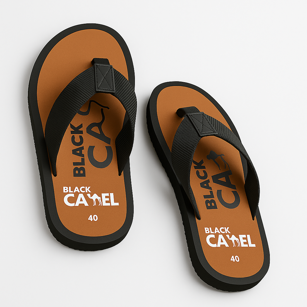 Black Camel Casual Slippers for men  Import Quality Slipper  Flip Flops for men | Strider 0014