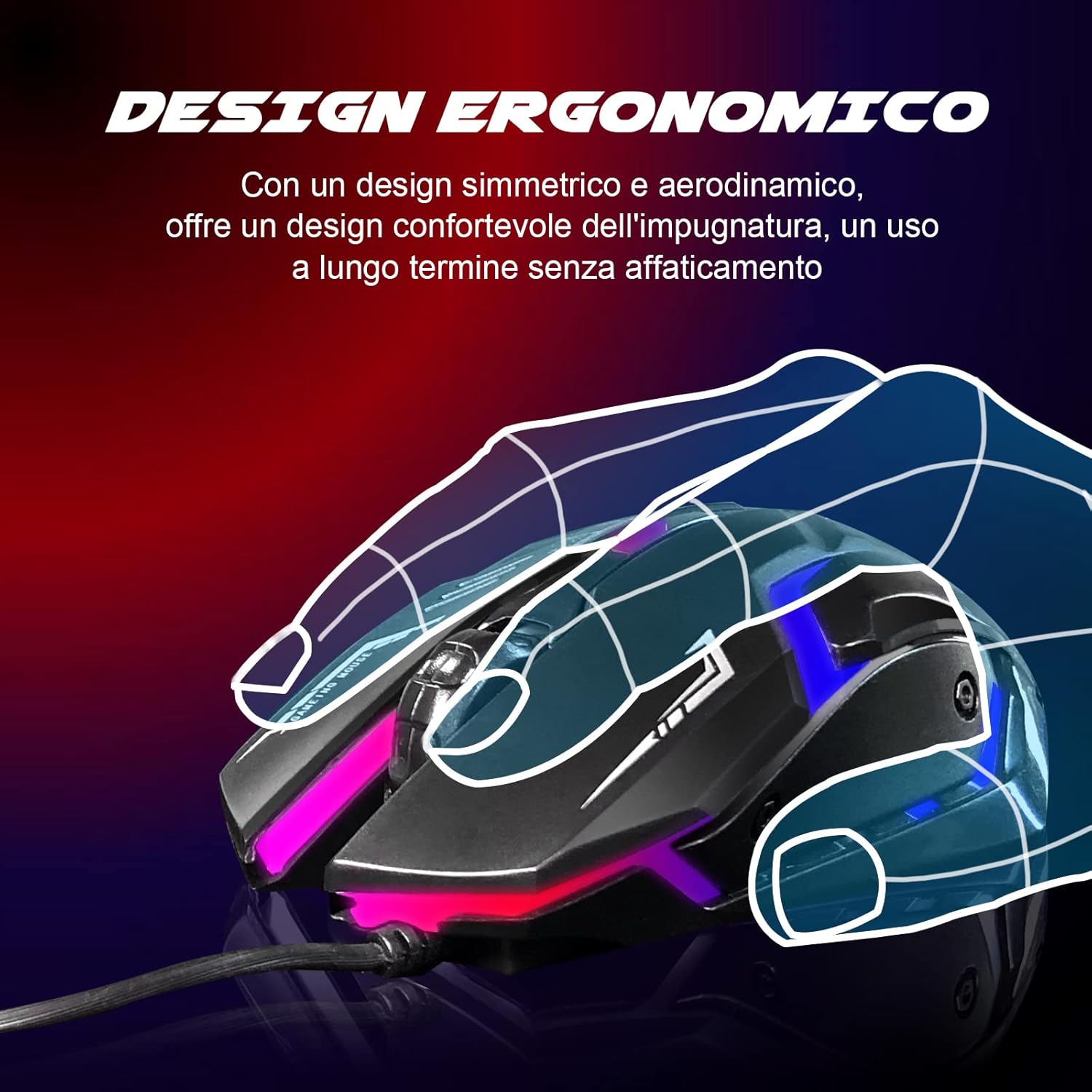 Gaming Wireless Mouse RGB With High Quality Mouse Pad - 7 Light Breathing RGB Mouse With All Sides Stitched Mousepad - USB Wired Gaming Mouse For PC & Laptop