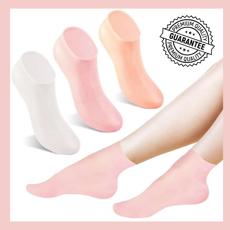 Silicone Socks for Women & Men | Full Foot Gel Heel Socks, Moisturizing Foot Protector for Heel Pain, Cracked Heels & Foot Care | Reusable Soft Heel Socks, Best for Athletes & Runners | Anti-Crack Gel Heel Protectors