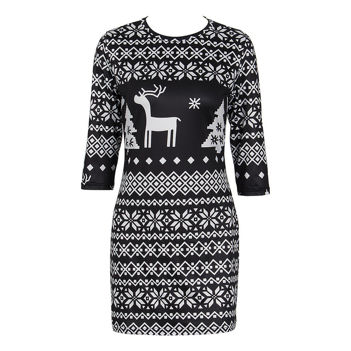 Women Christmas Knitted Dress, Long 