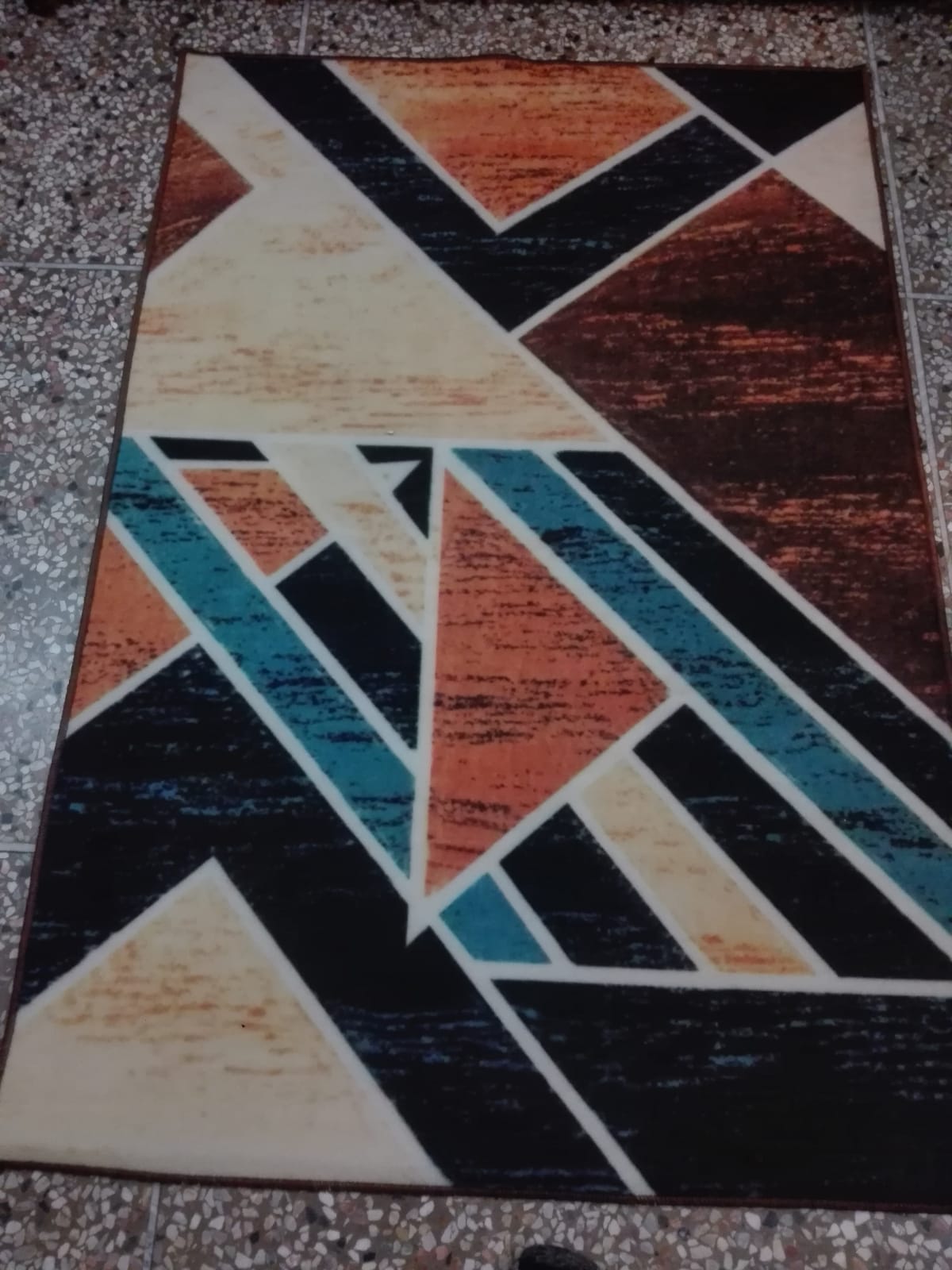 Polyester Microfiber Center Carpet Rectangle 4ft x 6ft Multi Color