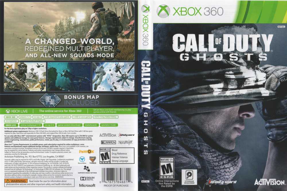 Call of Duty Ghosts Xbox 360 JTAG Modified System 2 Disc Game