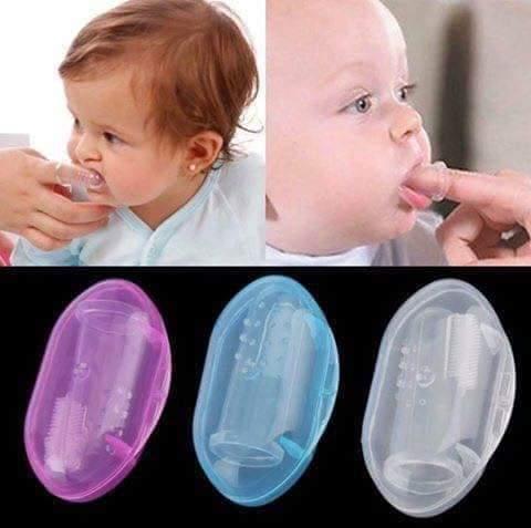 PACK OF 2 - Soft Finger Toothbrush Silicon Baby Tongue Brush Teeth Brush