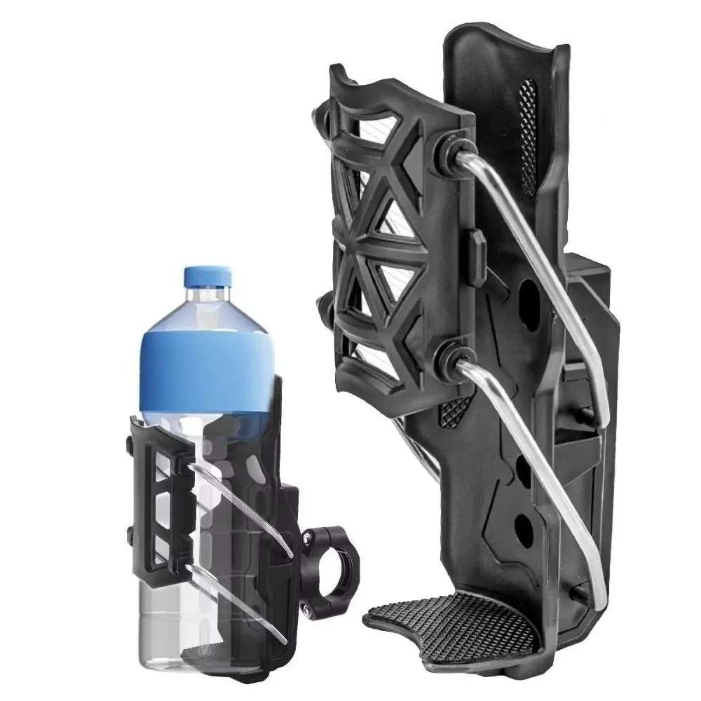 AKE - Universal 360° Rotatable Motorcycle Cup Holder  Anti-Shake Water Bottle Mount for Handlebars & Crash Bars  Durable Nylon Mount for MTB, Touring & Commuter Bikes