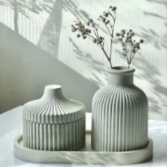 Pack of 3 Home Decor Set, Jewelry Storage Box, Mini Vase, Oval Tray, Decorative Trinket Dish for Dressing Table