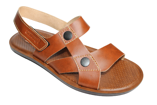 Aerosoft Tan Synthetic Leather Sandals For Men P4005