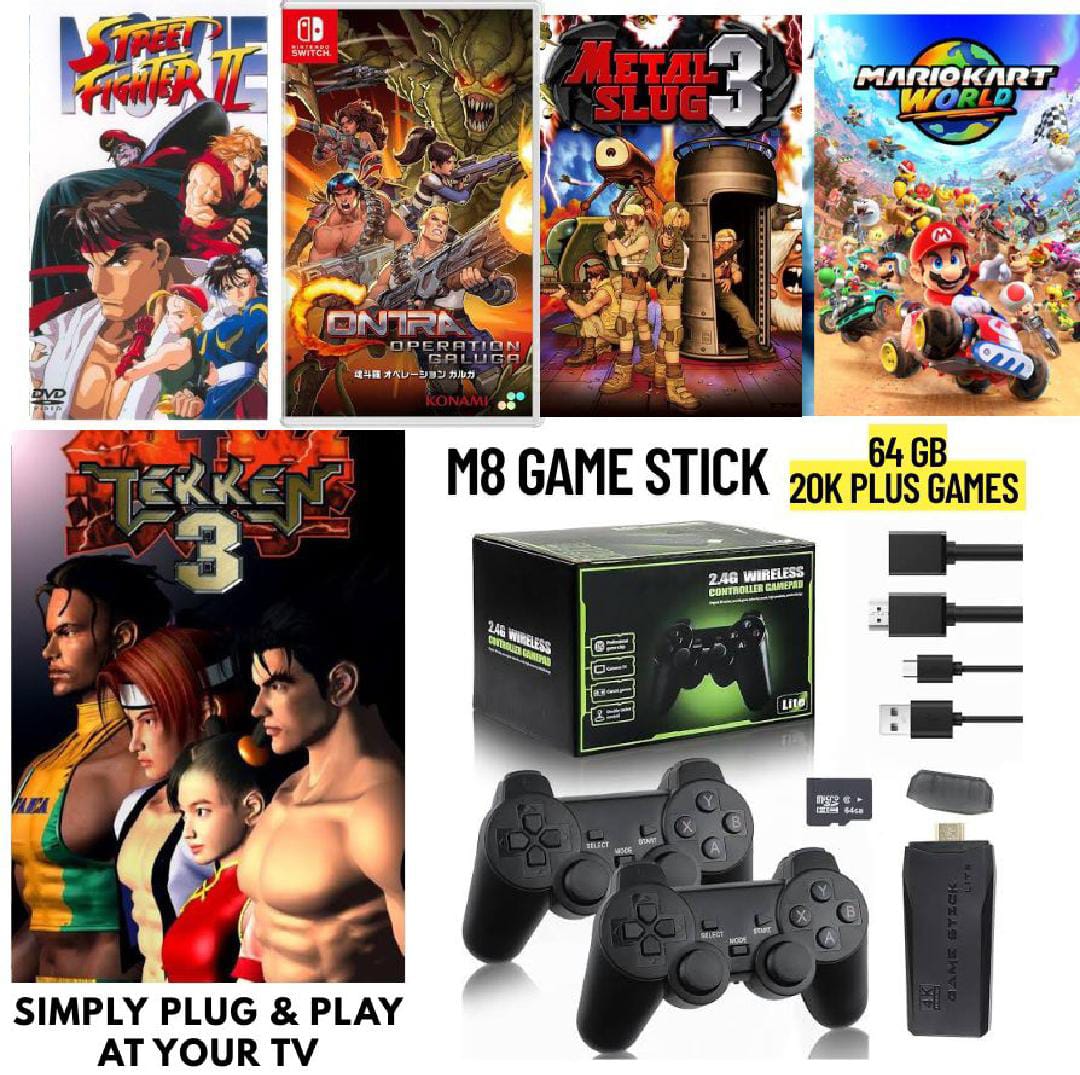 ORIGINAL M8 /M15 / X2+ Retro Game Consoles 4K 2.4G Double Wireless 10,000 Games / X2 Plus Game Stick 64GB 37,000 Plus Games 64GB Retro Classic Gaming Gamepads Controllers