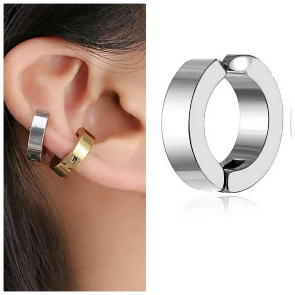 Silver Simple Girls Earcuff Trendy Women Fashion Drop Earring - 01 Piece