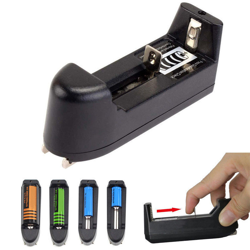 Single Battery Charger 3.7V 500mA Lithium Battery Charger for 18650 Li-ion US Plug