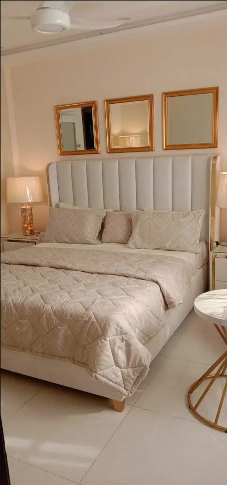 Luxurious King Size Bridal Upholstered Bed | Elegant Wing Style Design with Stylish Headboard Durable Construction | Modern Appeal for Contemporary and Traditional Bedrooms