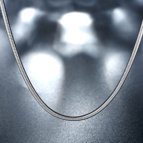 Stainless Steel Silver Snake Chain Necklace 2mm Thin For Men and Women