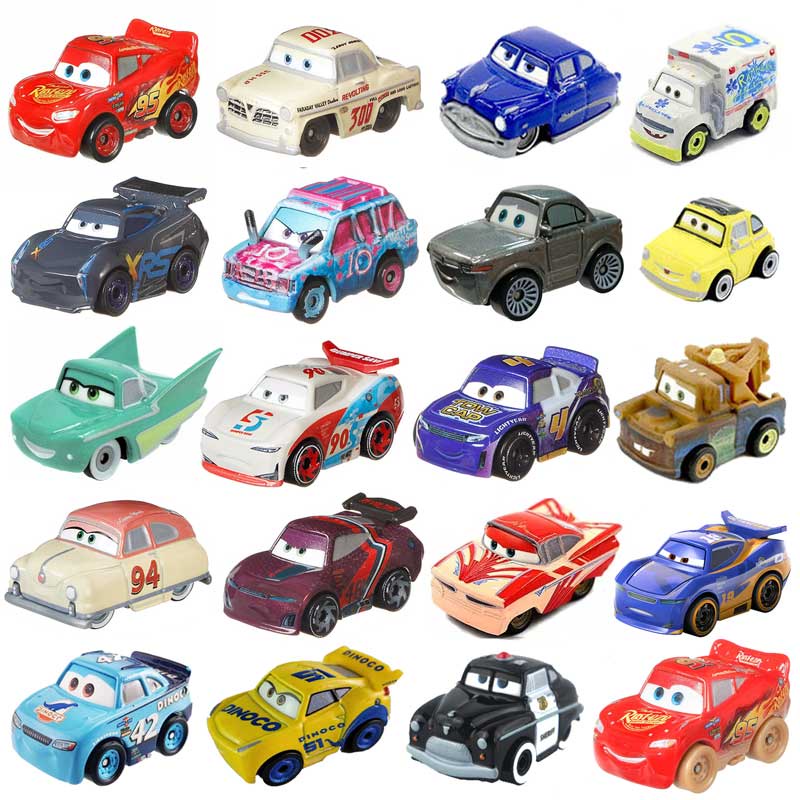 Disney Pixar Lightning Mcqueen Pull Back Car Toys Set For Kids Cartoon ...