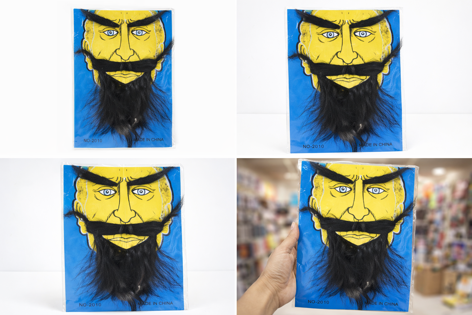 Fake Beard and Moustache Set for Men – Costume Party Fancy Dress Beard Kit with Eyebrows Halloween Cosplay Accessory