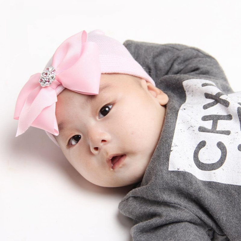 Cute Newborn Baby Infant Toddler Girl Comfy Bowknot Warm Beanie