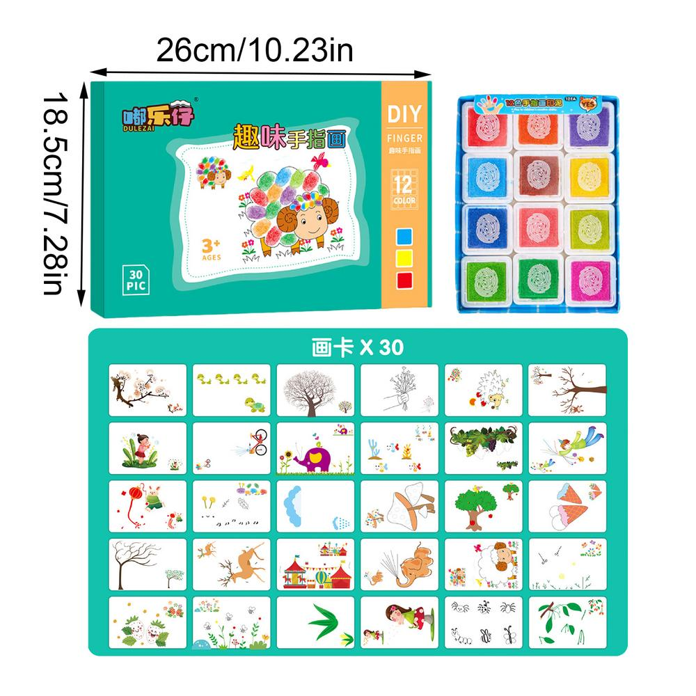 Handmade Art Kit Drawing Card Kids Painting DIY Crafts Finger Paint Paper Washable Toddler Painting Set for kids