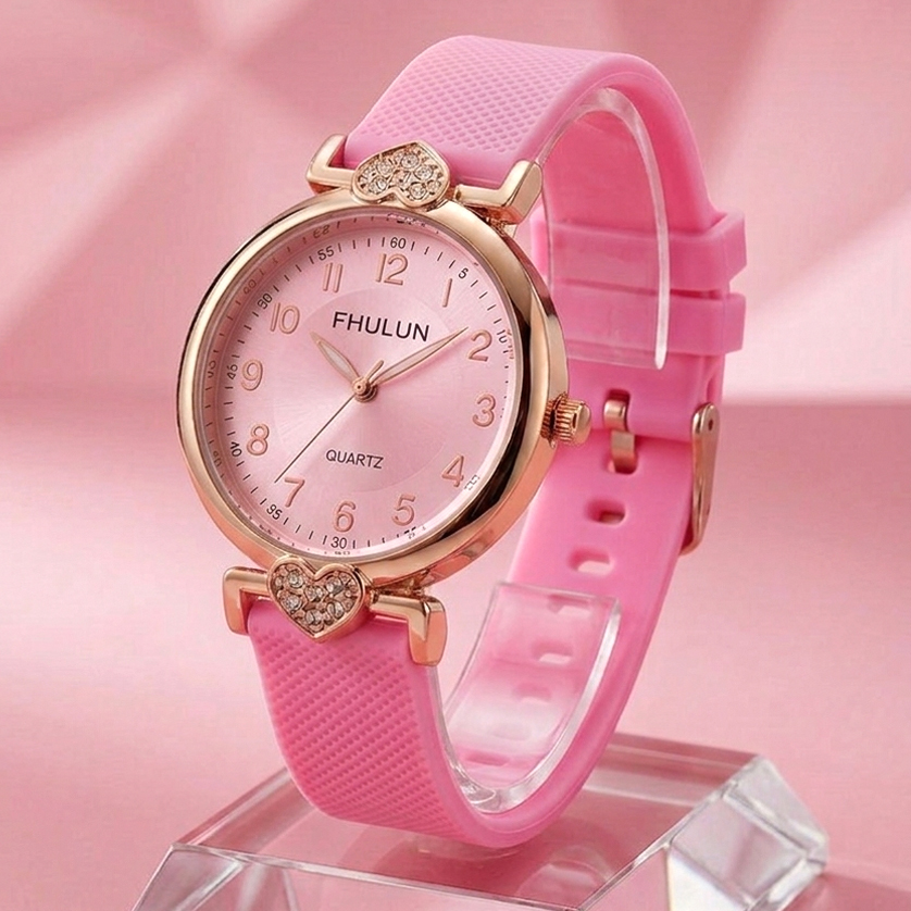 Elegant Persian Style Watch for Girls in Aesthetic Colors - Soft Silicone Strap, Geometric Pattern Dial - Pocketshop.pk