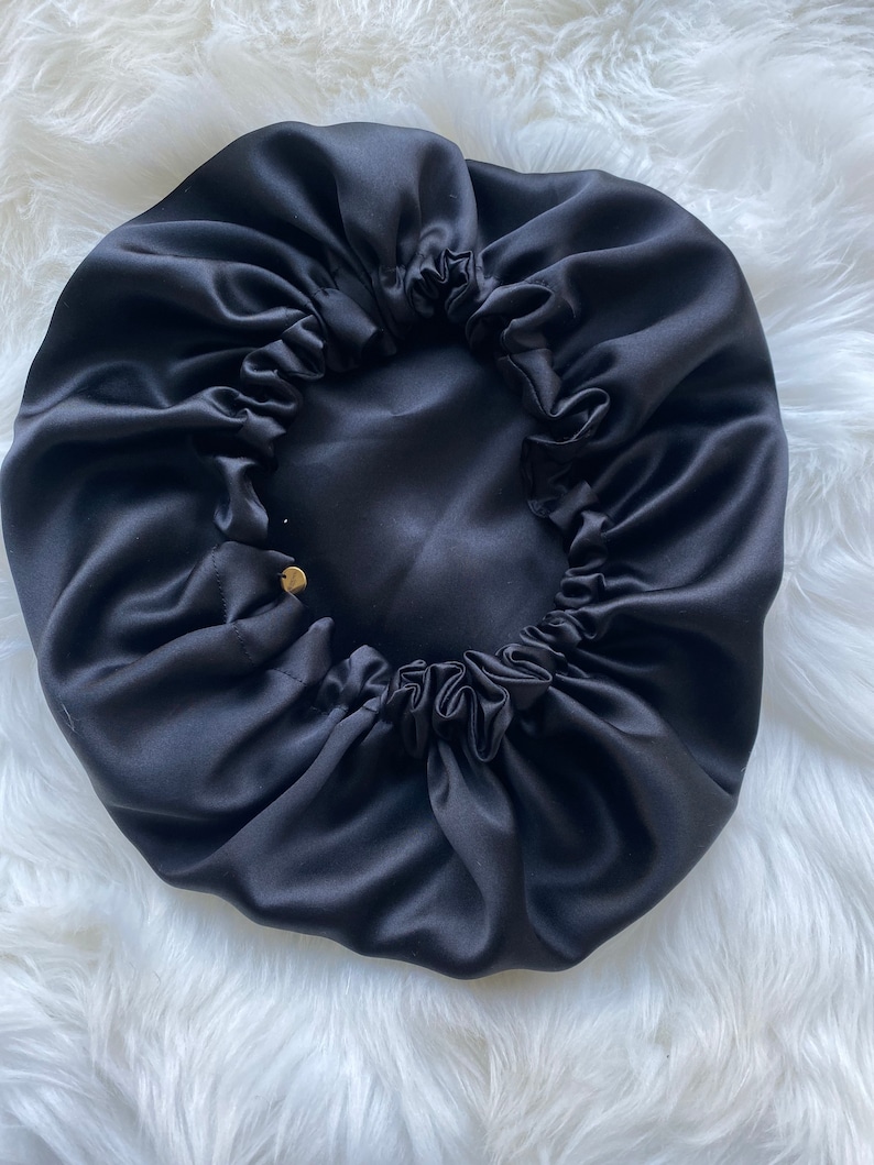 Luxury Silk Satin Sleep Cap with Free Scrunchie, Adjustable Wide Band, Frizz-Free Hair Protection