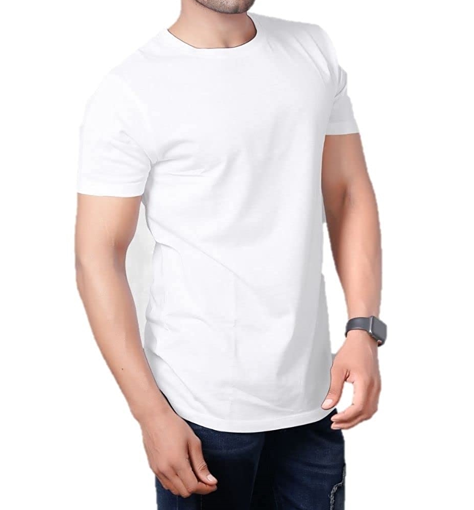 White T-Shirt Round Neck For Men Summer Collection