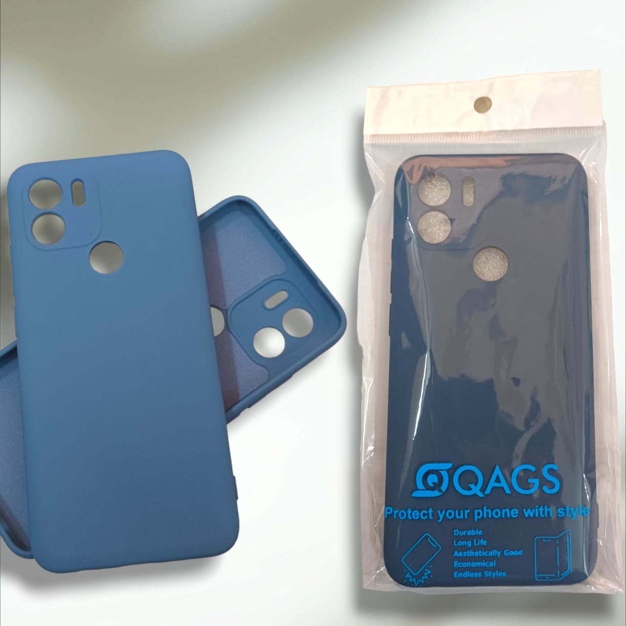 EASSGU Custodia In Silicone Morbido TPU Per Redmi A1/A2 – Blu Zaffiro (6,52 Pollici)