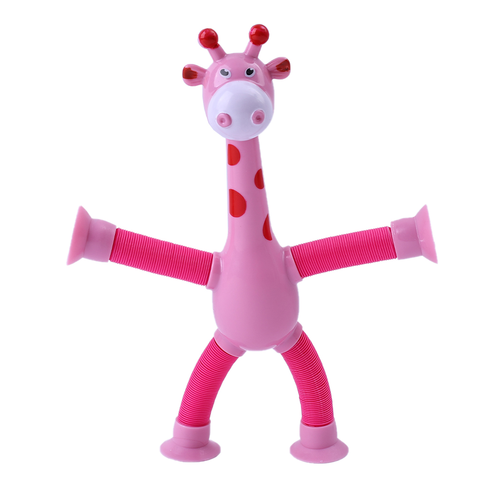 Suction Cup Toys for Baby Shape Changing Giraffe Telescopic Tube Fidget