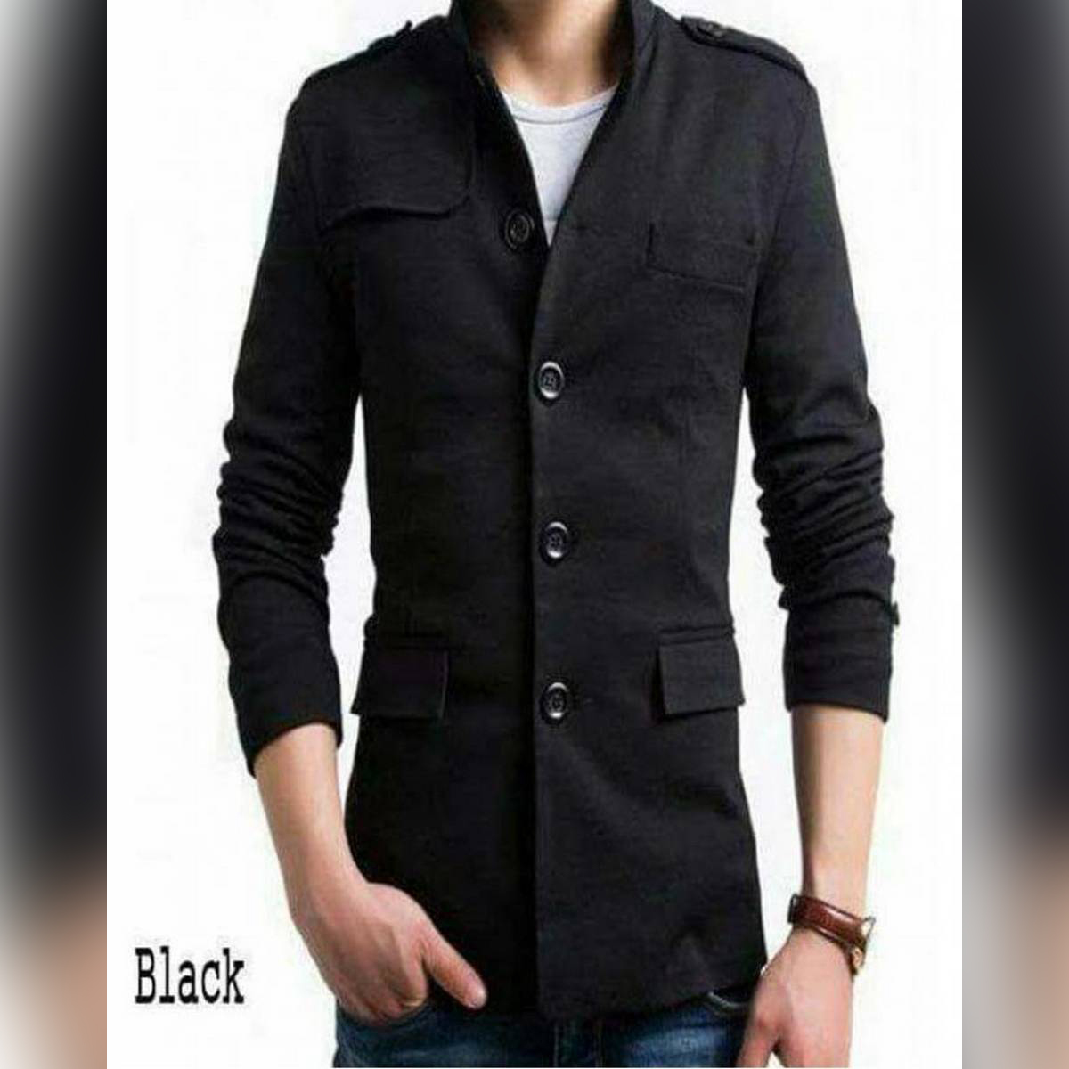 black fleece coat