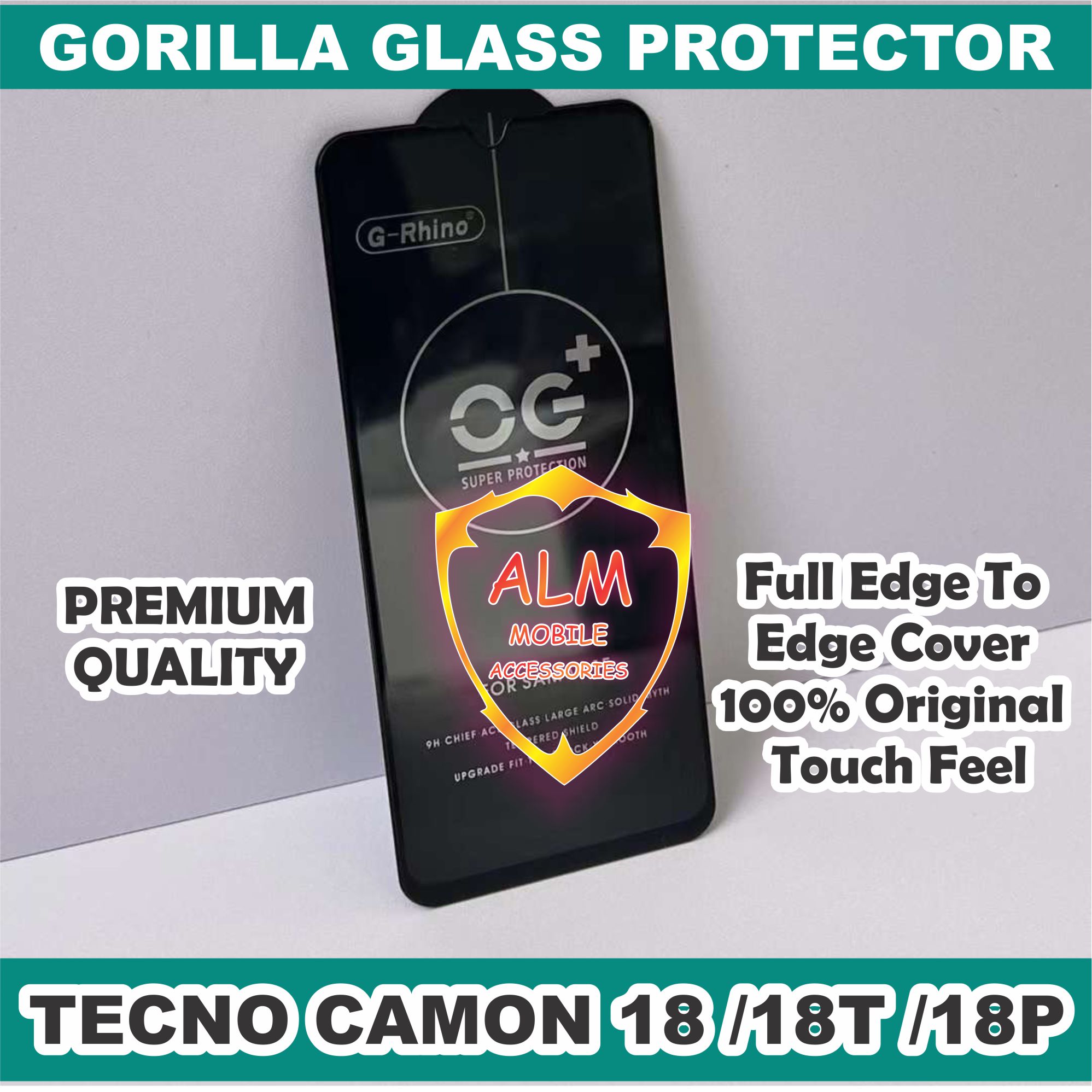 TECNO CAMMON 18 CAMMON 18T CAMMON 18P Curve SUPER OG Gorilla HD+ Glass Full Edge to Edge