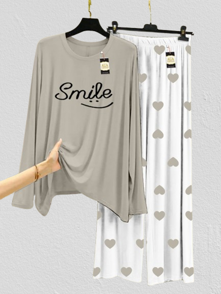 Smile Mini Heart Printed Trouser (001)