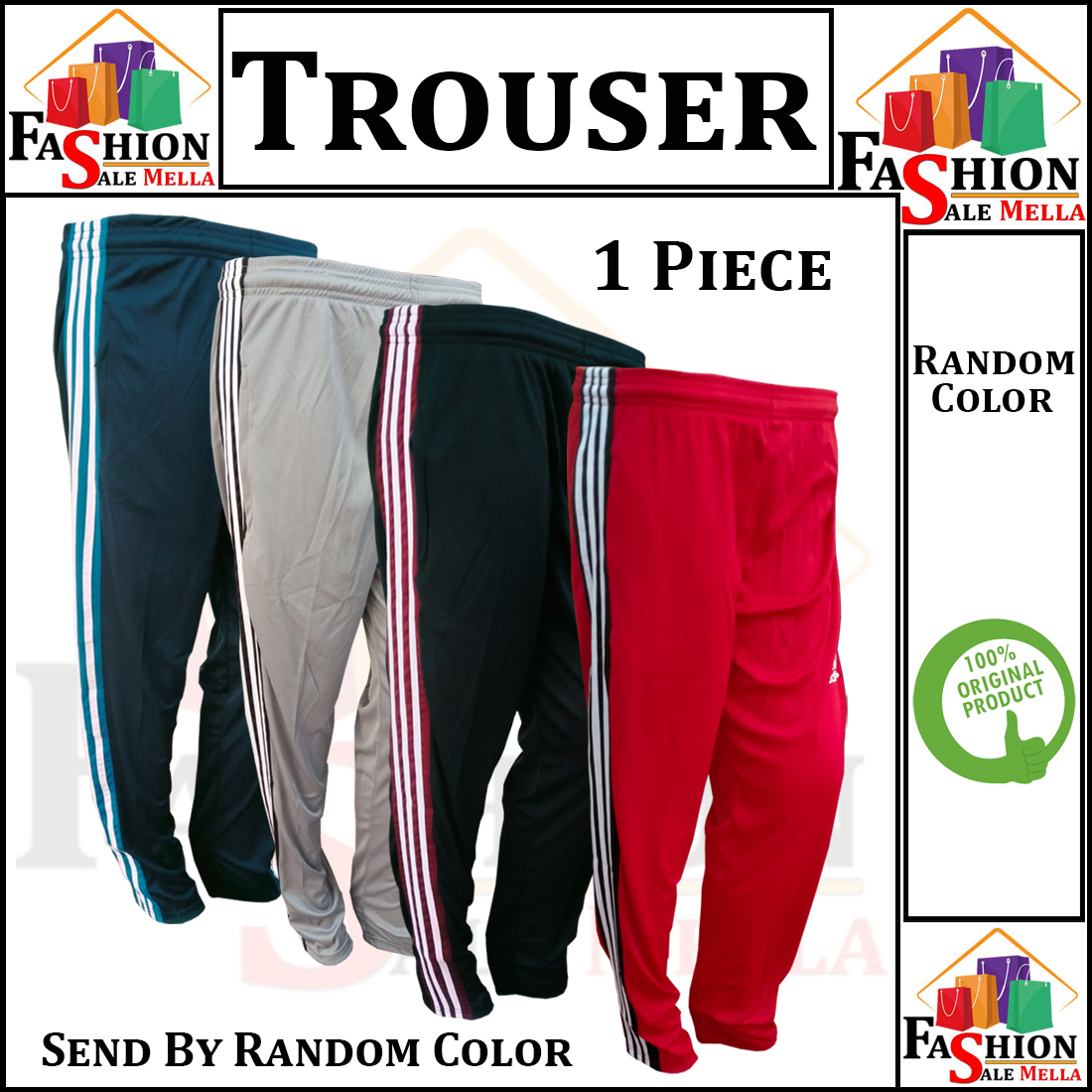 Pack Of 1 Regular Men Fashion Casual Pants For Summer With Side Panel and Pockets