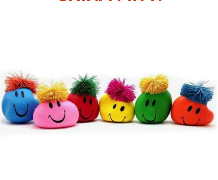 2 Pieces Smiley Face Stress Ball Squishy coloured balls with smiley Random Color
