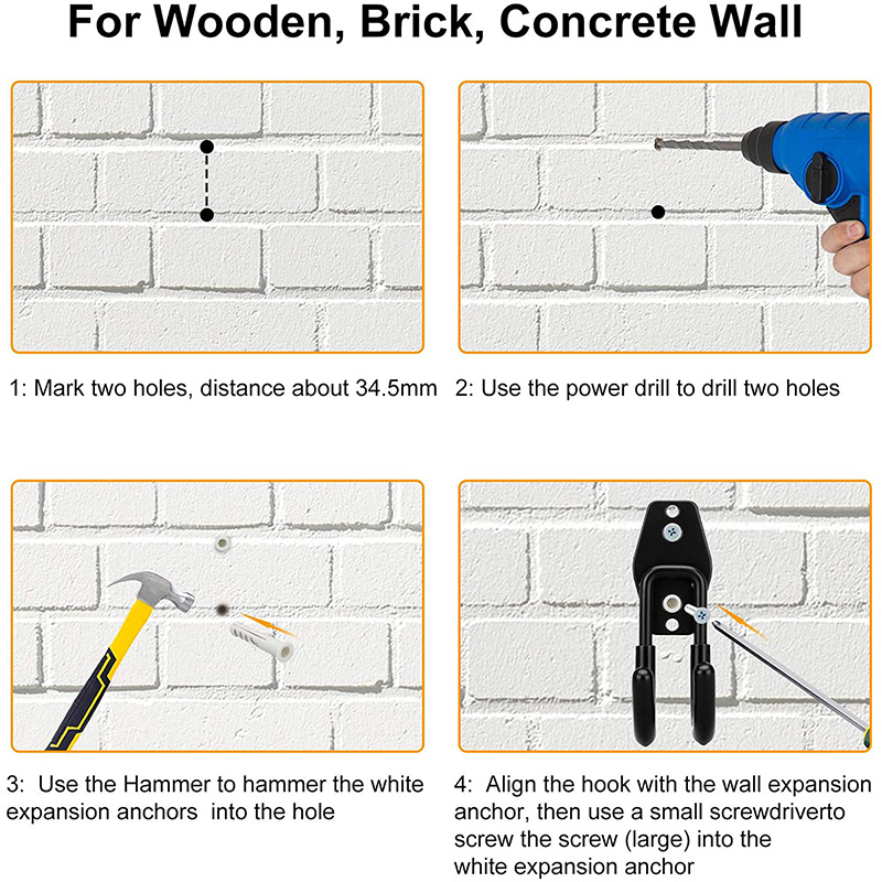 Ganchos dobles de utilidad de almacenamiento de garaje, perchas resist
