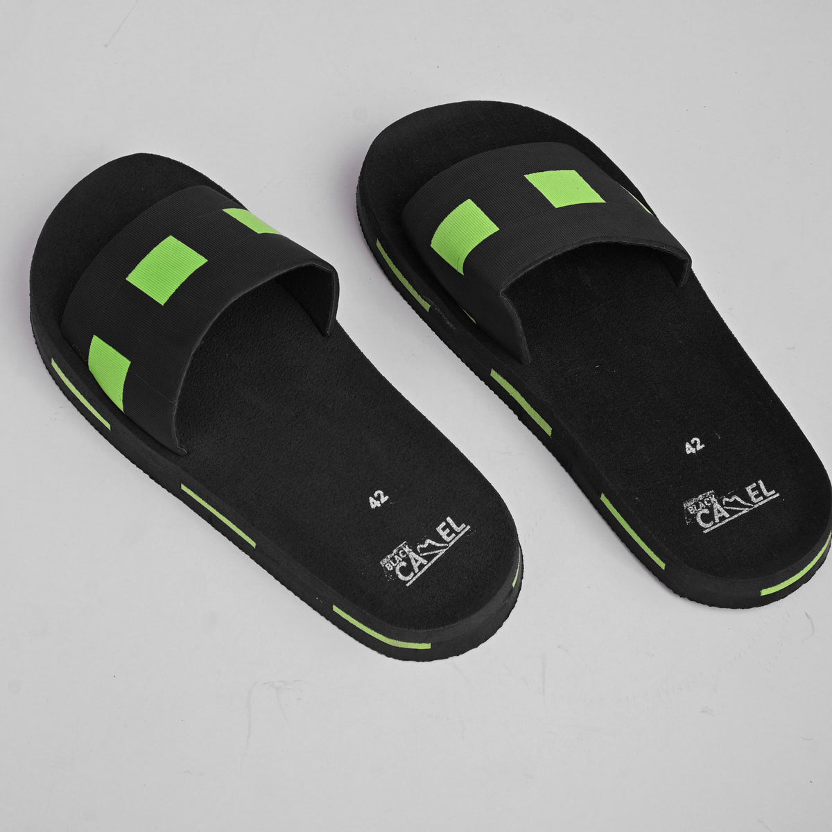 Black Camel Slippers For Men Box Slides For Men