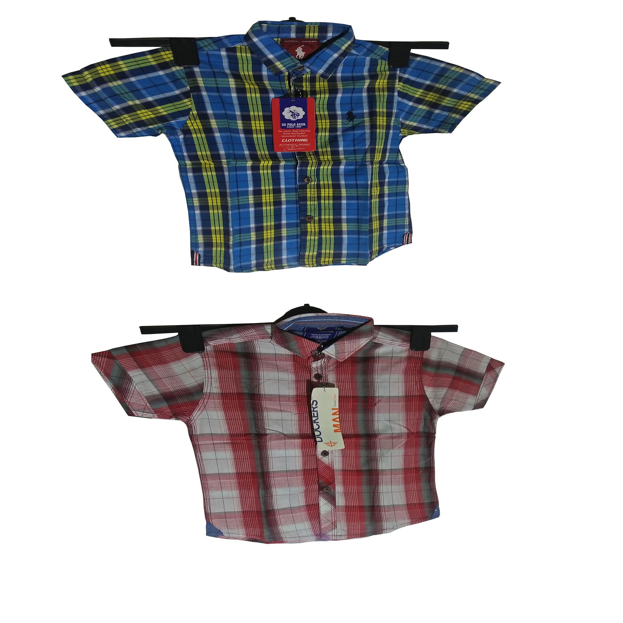 Pack Of 2 Cheeck & Linning Thai Fabric Casual Shirt For Kids