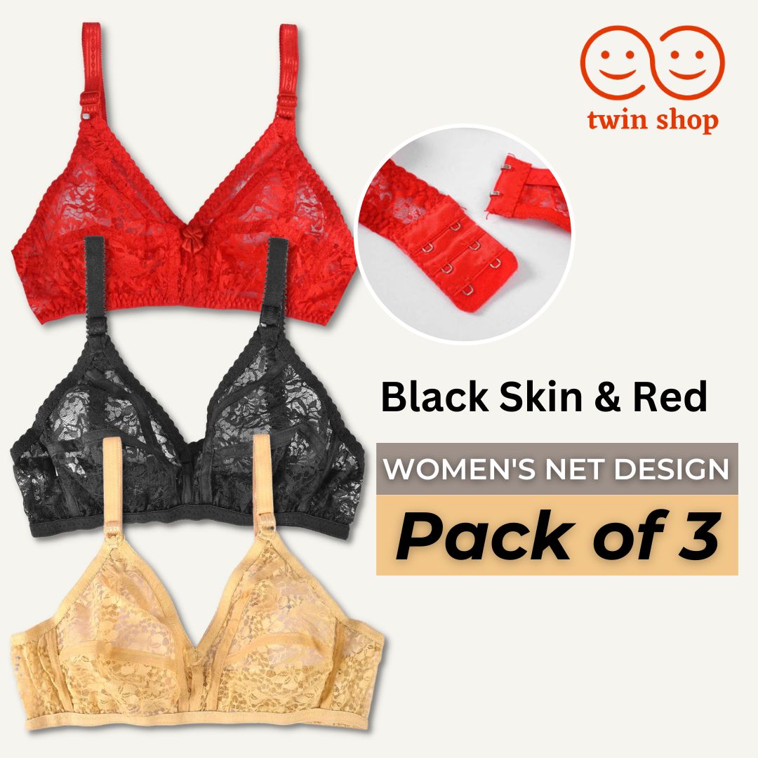 Twin Shop High Quality Net Bra for Women Multicolor Girls| Seamless Transparent Bra Non-Padded For Women