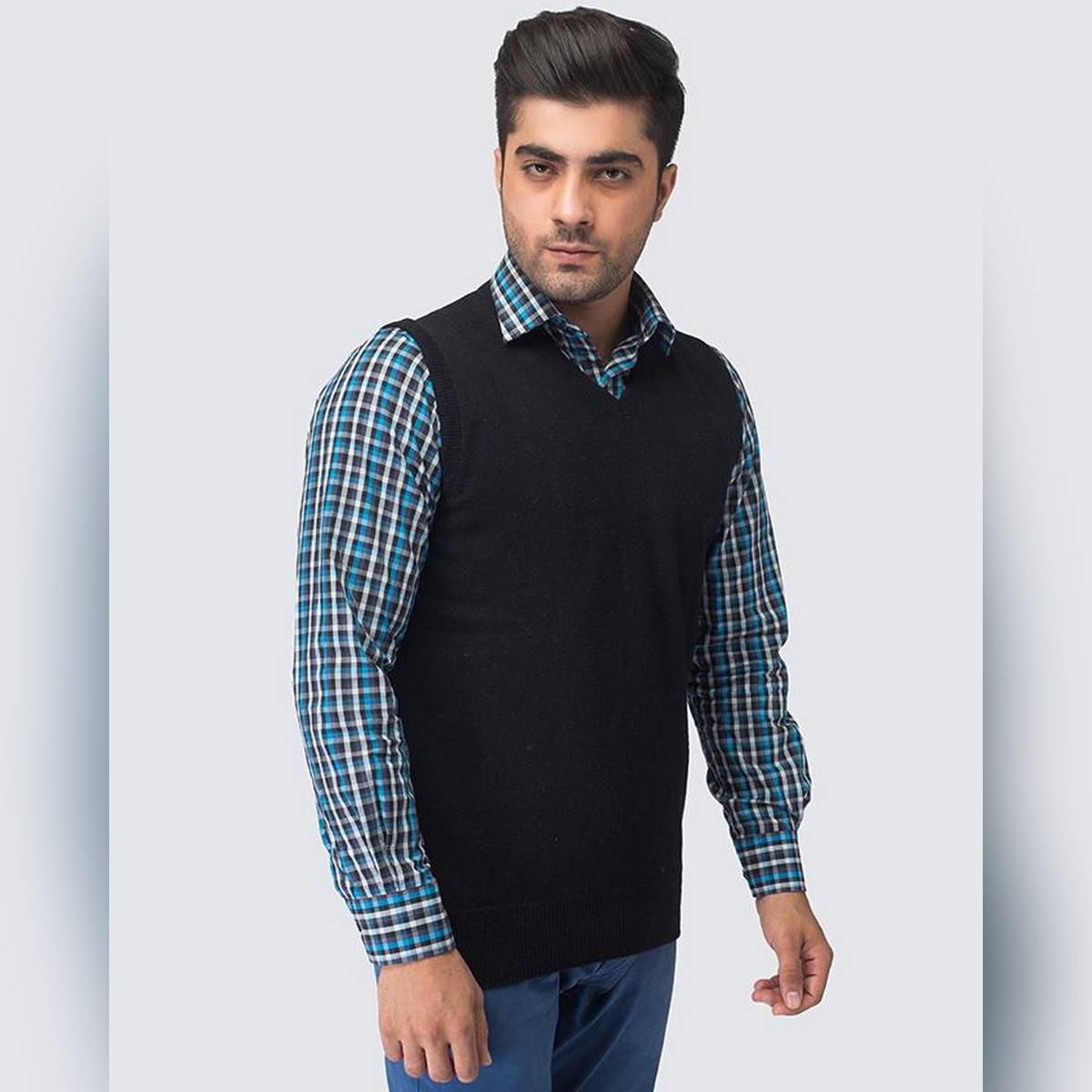 Oxford 100% Lambswool Black Sleeveless 