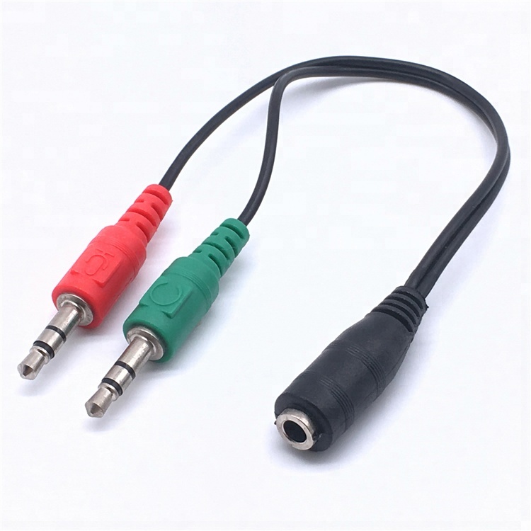 headphone splitter for computer 3.5 mm female to 2 dual 3.5 mm male