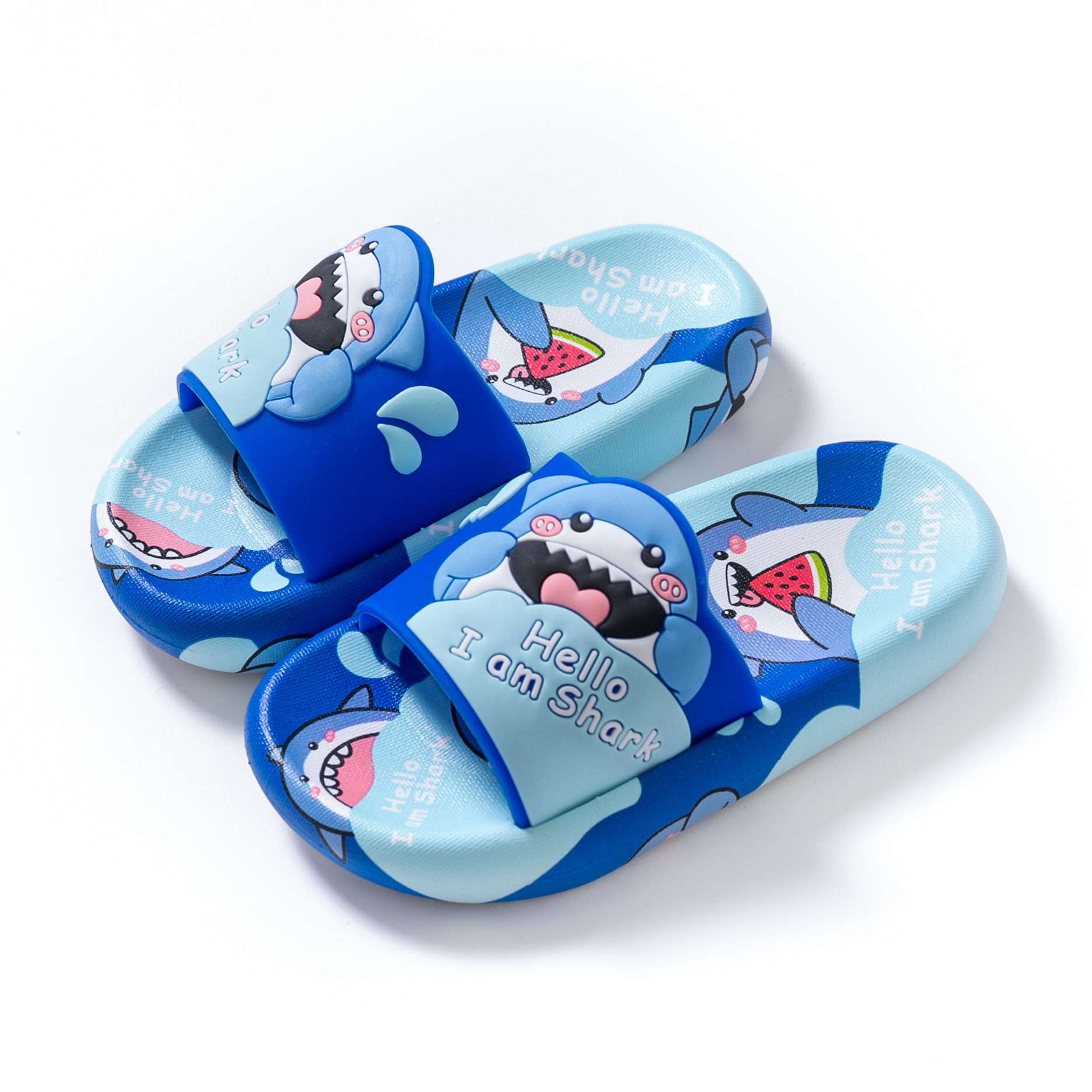 New 3D Cartoon baby shark children's slippers summer boys and girls bathing indoorNon-slip soft sole no-smell sandals