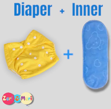 Washable Cloth Diapers for (0 m- 1 yr) & (1yr-3yr) with inner