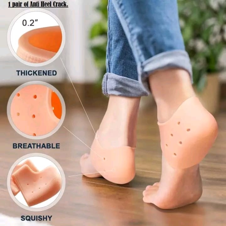 Silicone Heel Pads / Cups - Plantar Fasciitis Inserts, Cushion ( 1 Pair ) Great For Heels Pain, Half & Full Heal & Protects Dry Cracked Heels - Achilles Tendinitis Silicon , For Men & Women - Feels Like Gel Pad H&s