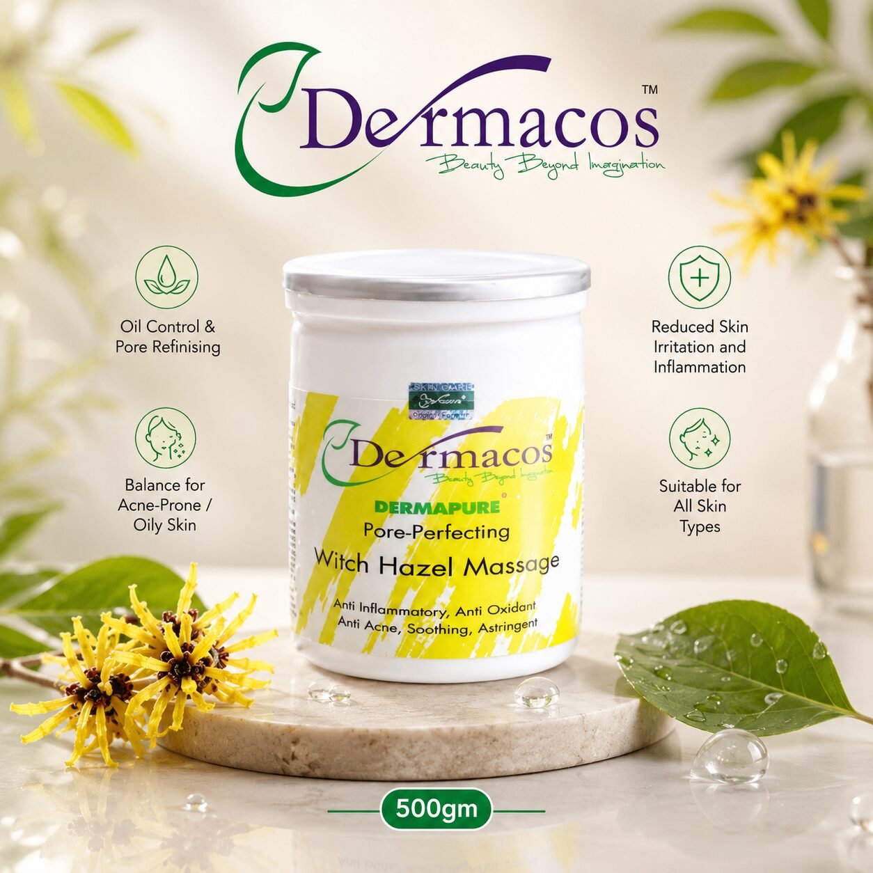 Witch Hazel Massage (500gm) | Moisturising Skin Care