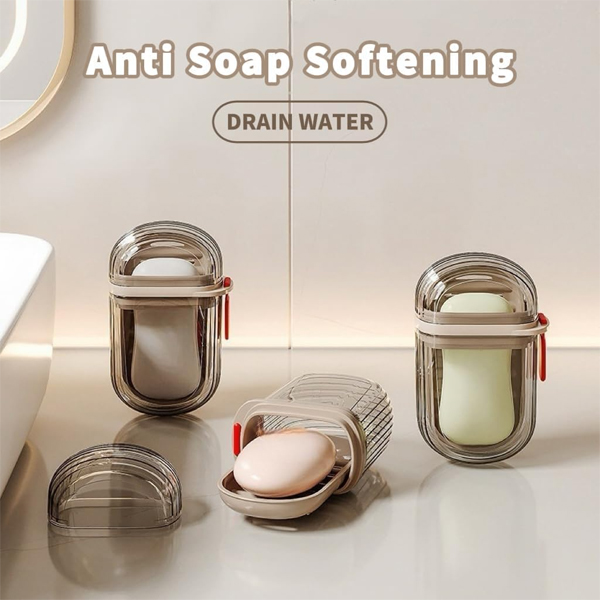 Travel Soap Holder - Portable Soap Dish for Home, Outdoor Hiking, and Camping - Compact and Durable Plastic Travel Soap Box - Soap Case Ideal for Travel Accessories _kit_ KS