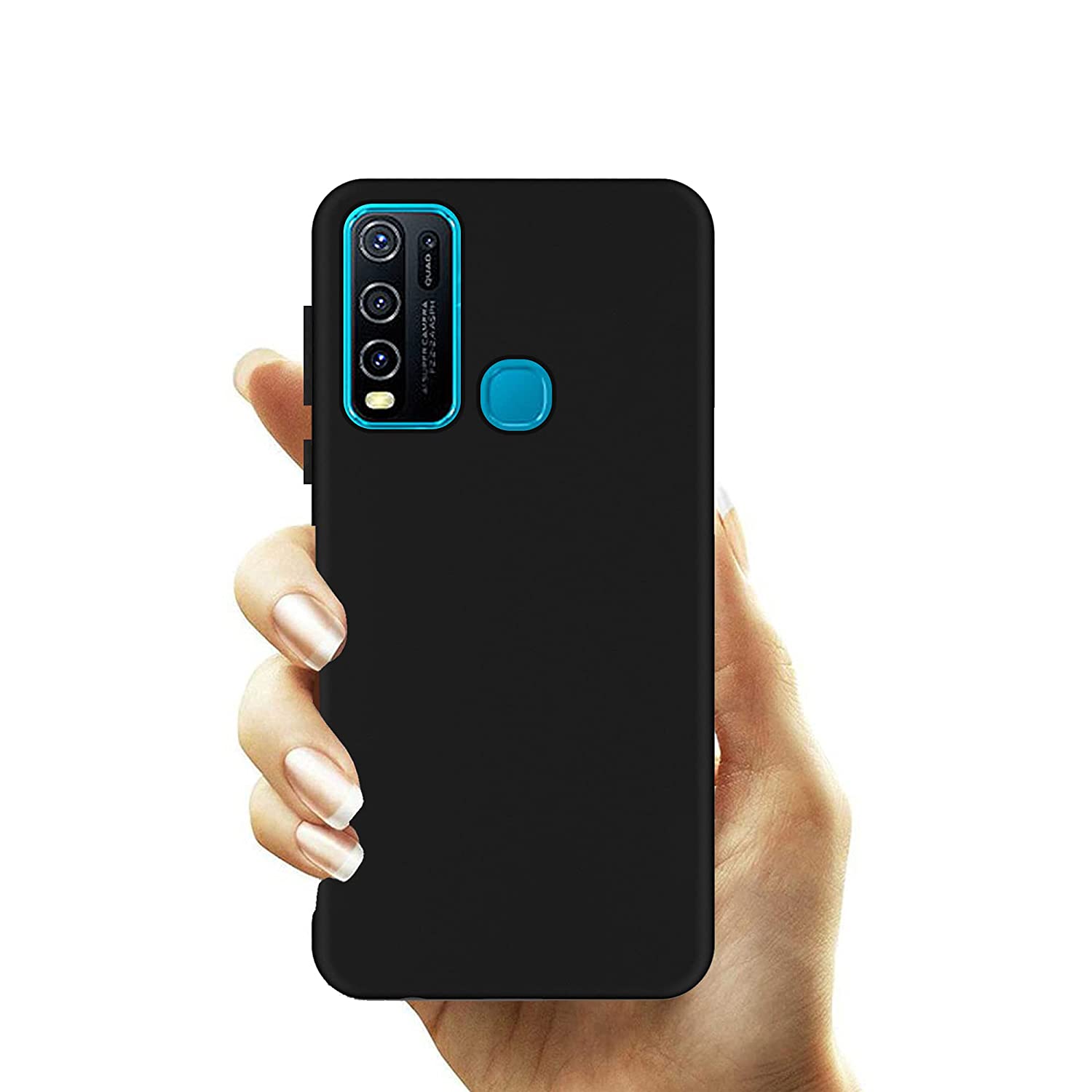 Vivo Y20 Matte Black Soft Silicon Back Cover
