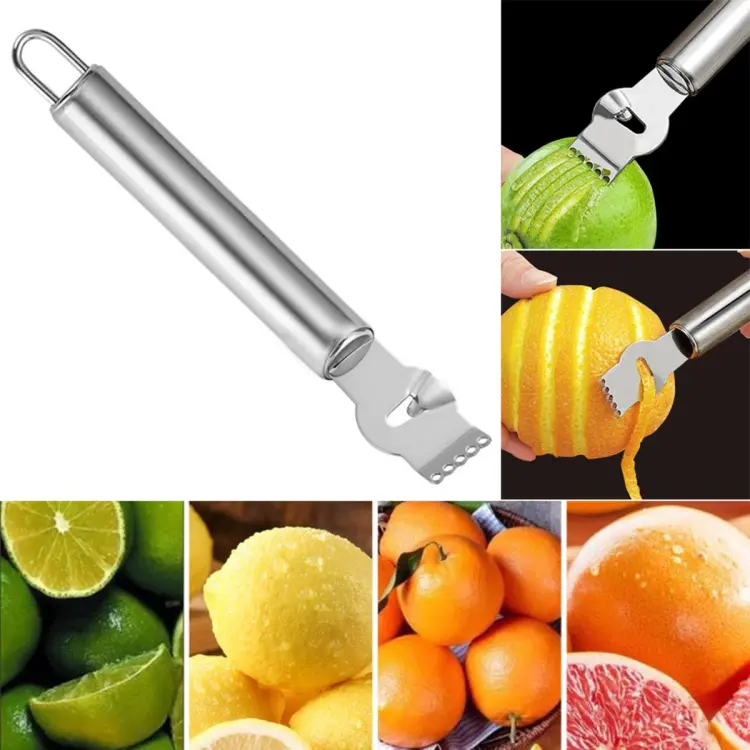 1pc Lemon Zester Grater Stainless Steel Lemon Grater Orange Peeler Citrus  Fruit Grater Peeling Knife Kitchen Gadgets Bar Accessories