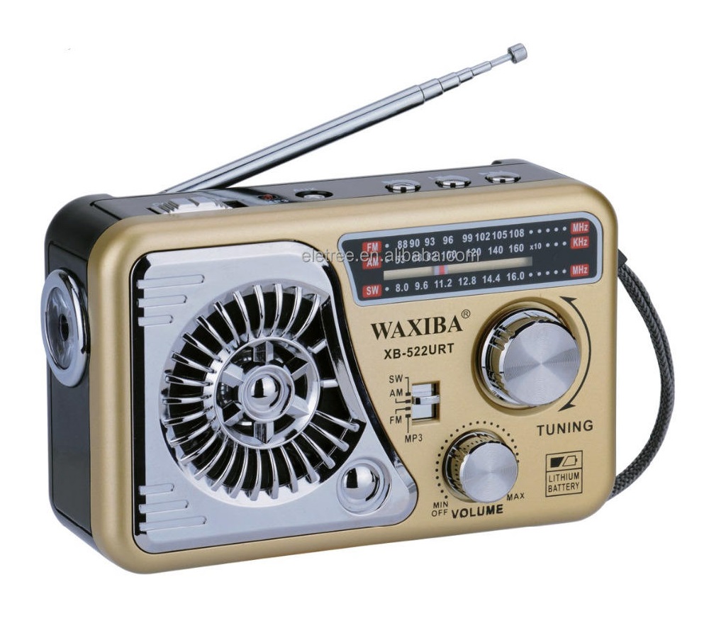 Portable 3 Bands (FM/AM/SW) Rechargeable Radio with USB/TF Music player