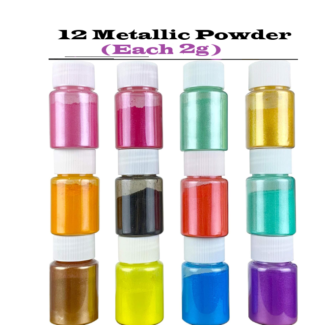 12 PCS Epoxy resin color Epoxy resin pigment powder Mica pearl pigment ...