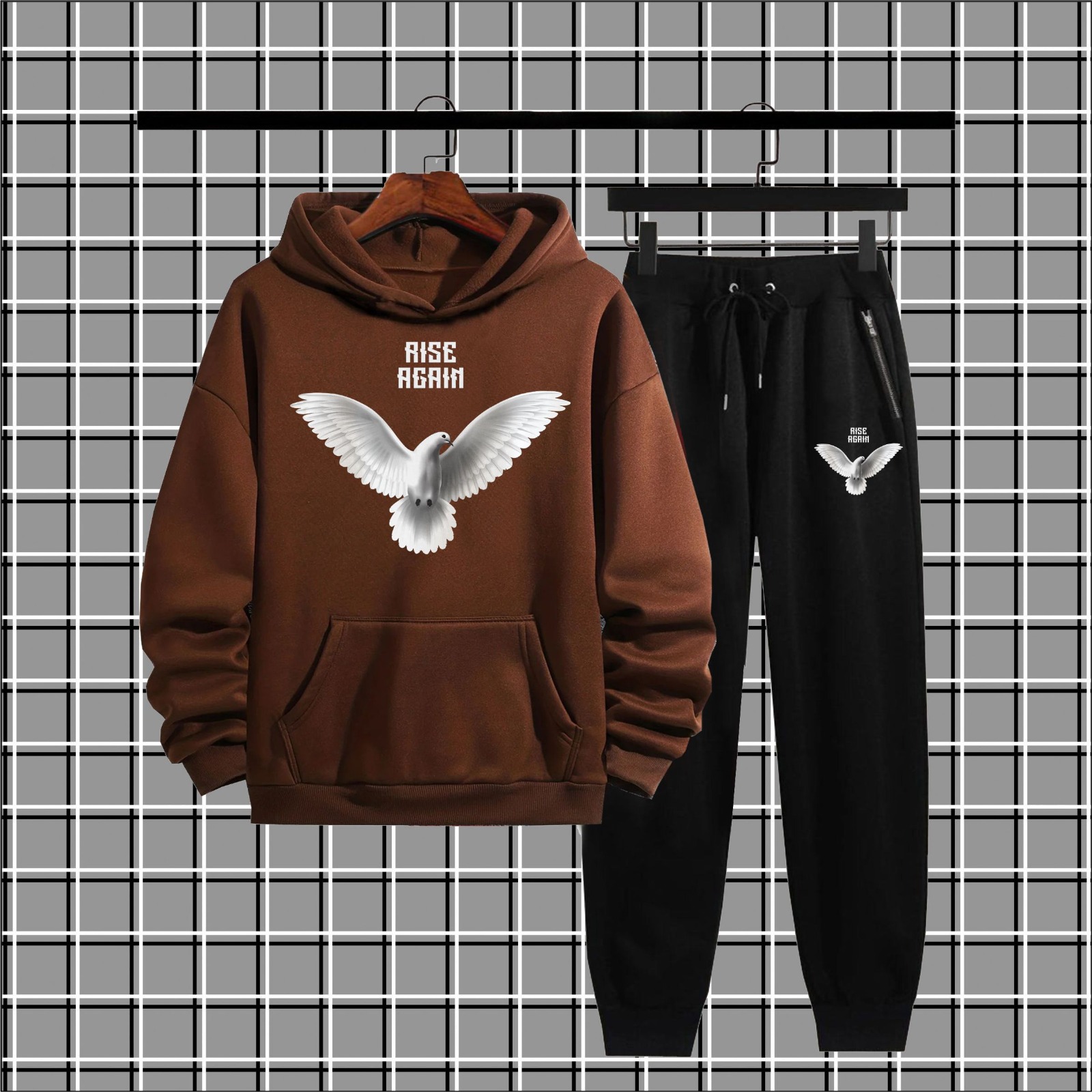 NEW TRENDY WINTER COLLECTION Rise Again BASIC HOODIES TRACKSUIT FOR MENS AND WOMEN'S