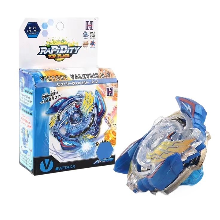 Victory Valkyrie B34 Spinning Top with Launcher Starter Battle Set for Kids